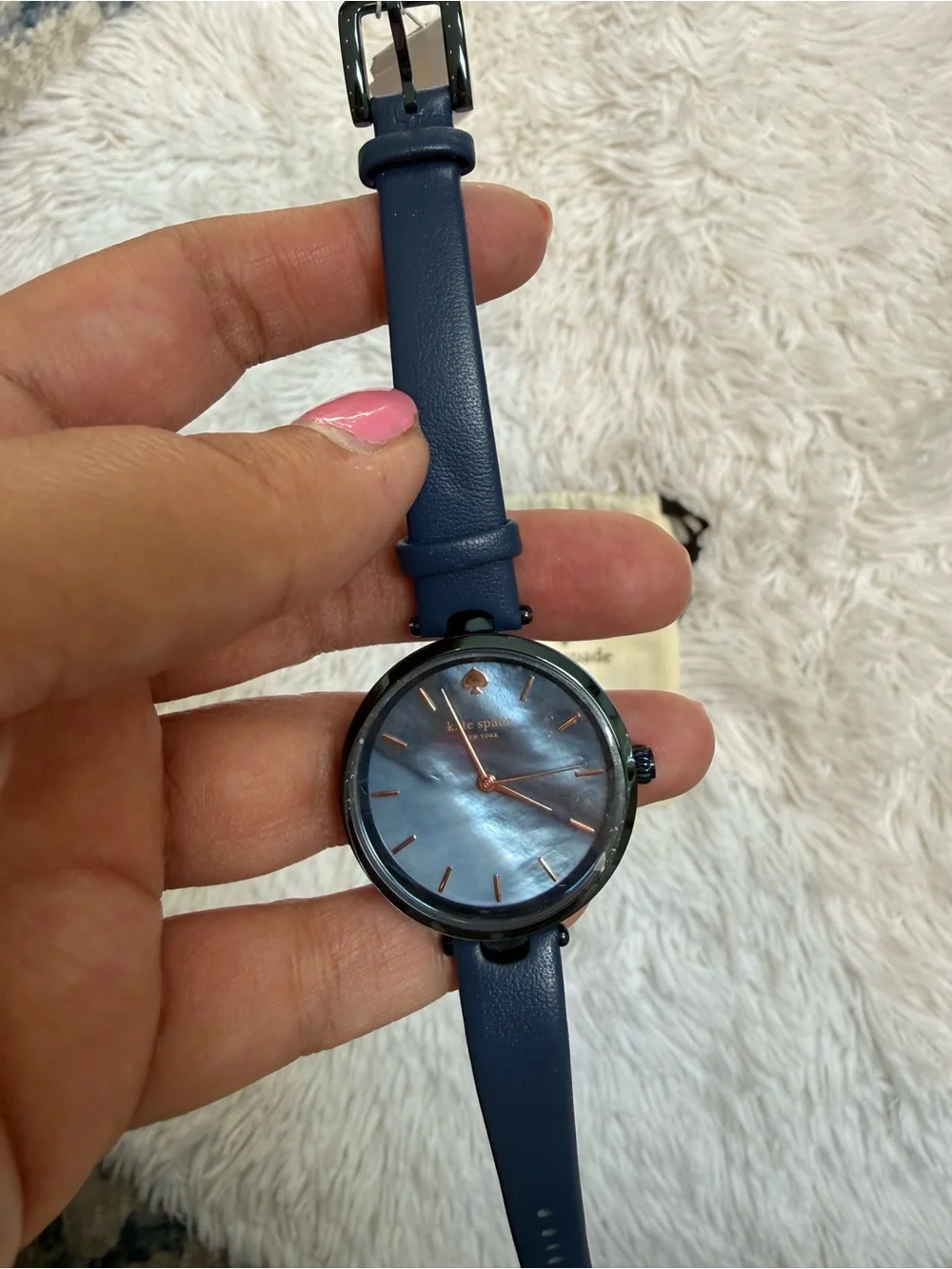 NWT Kate Spade Navy Leather Strap Watch